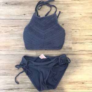 Highneck Crochet Bikini and Hipster Bikini bottom